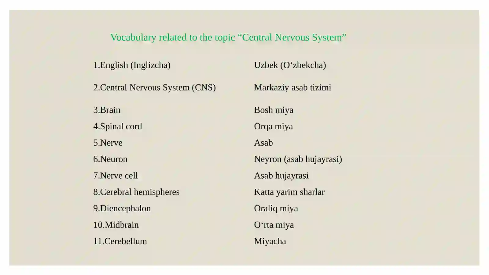 The central nervous system 4