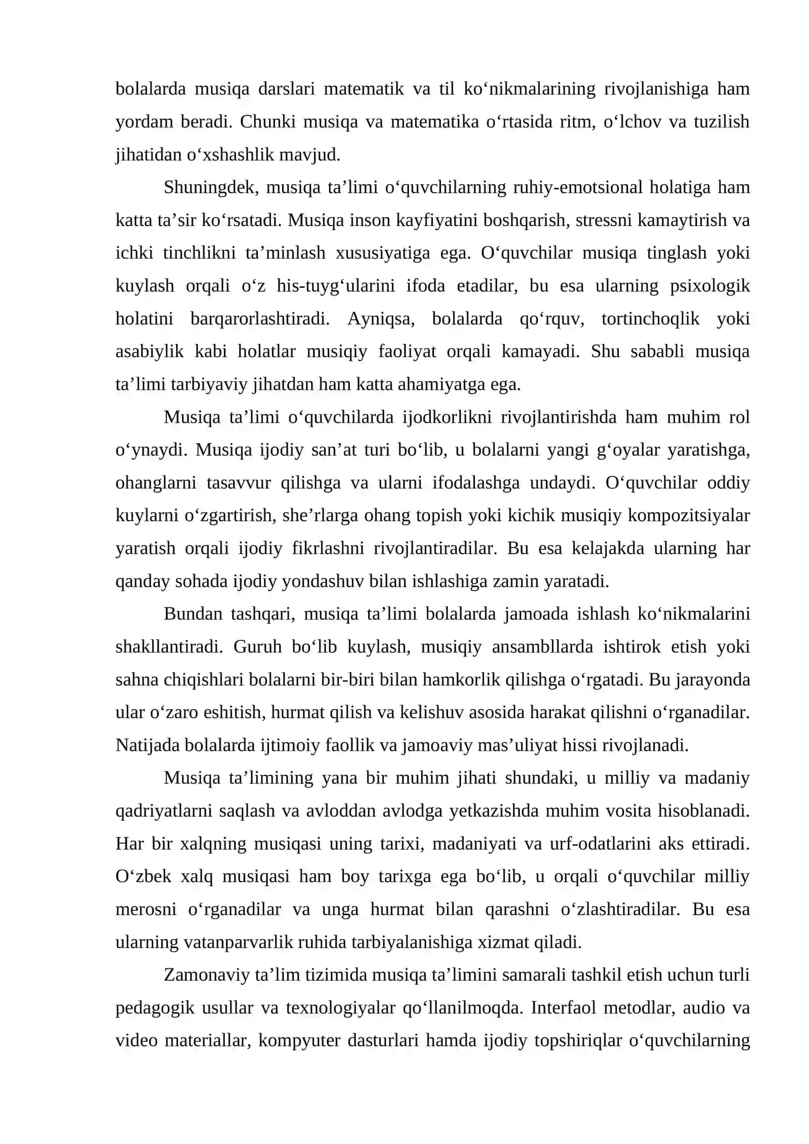 Faoliyat turlari orqali o‘quvchilarni musiqiy qobliyatlarini rivojlantirish 4