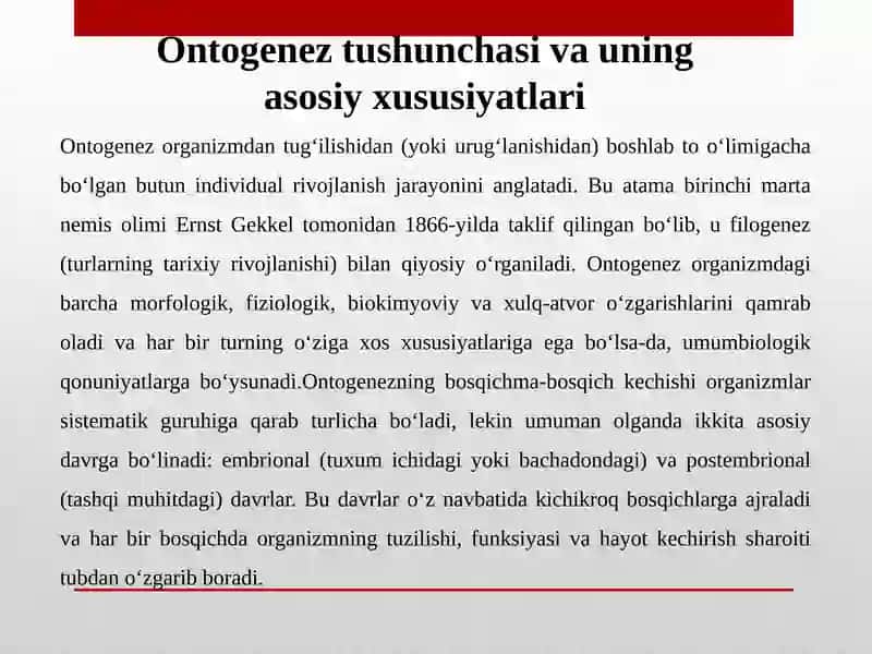 Ontogenez 4