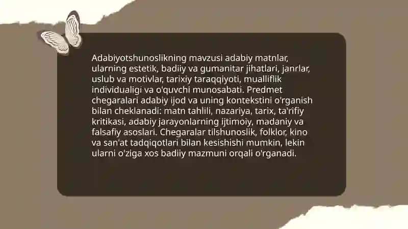 Adabiyotshunoslikning predmeti, maqsadi va vazifalari 4