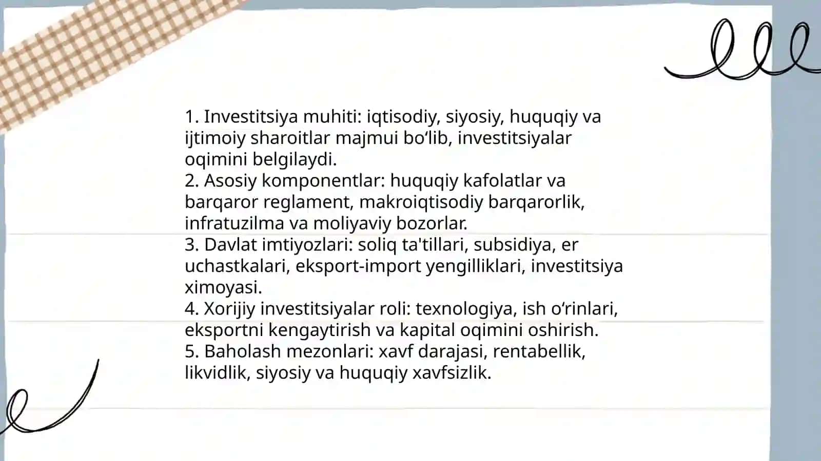 O'zbekistonda investitsiya muhiti va davlat siyosati 4