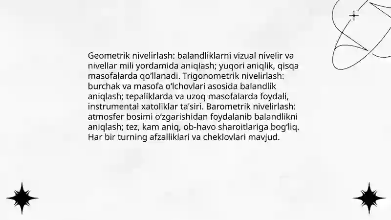 Nivelirlash va ularning turlari 4