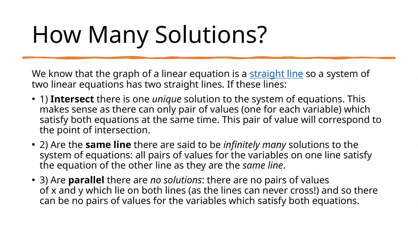 Algebraic solution of simultaneous linear equations 4