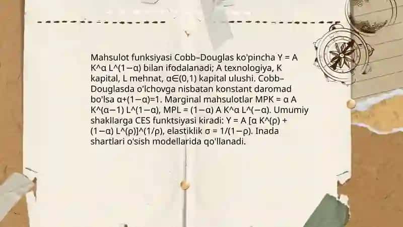 To'liq bir tarmoqli neoklassik o'sish modeli 4