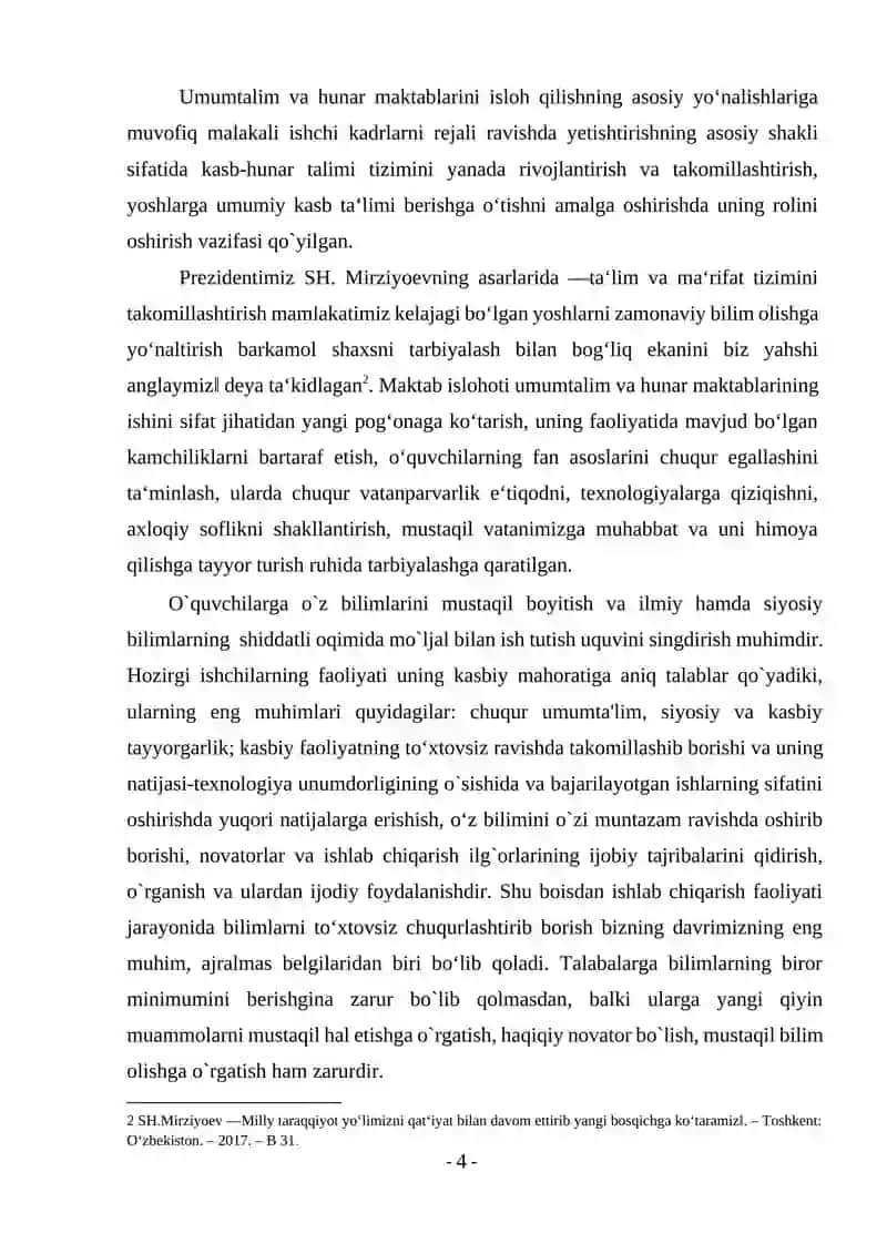Kurs Ishi: Metallarga ishlov berish texnologiyasi 4