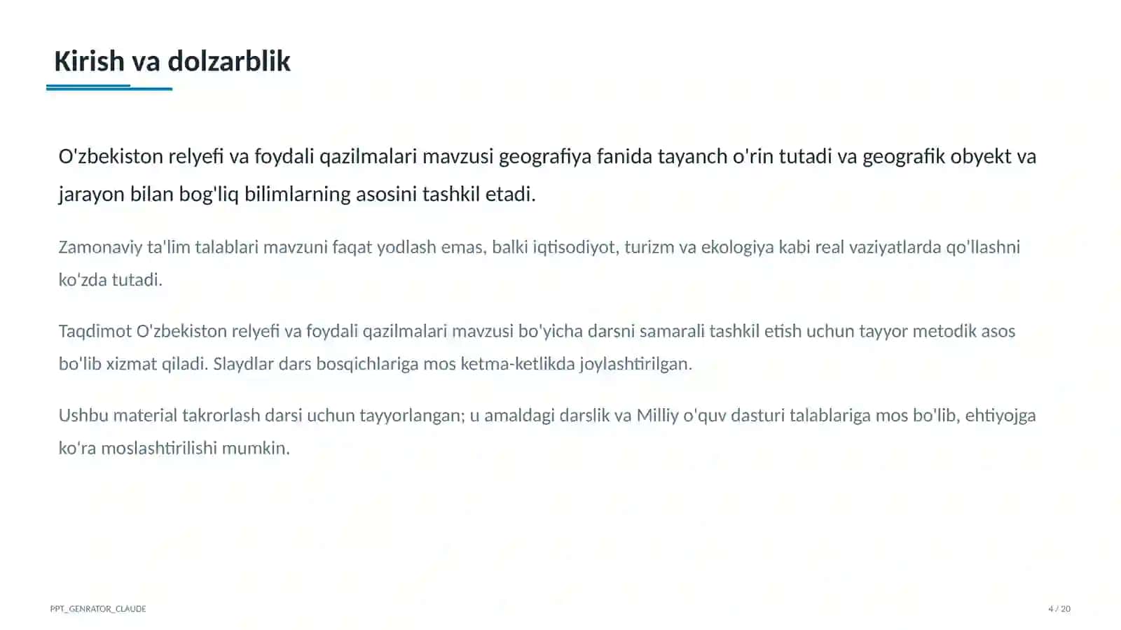 O'zbekiston relyefi va foydali qazilmalari (8-sinf) 4
