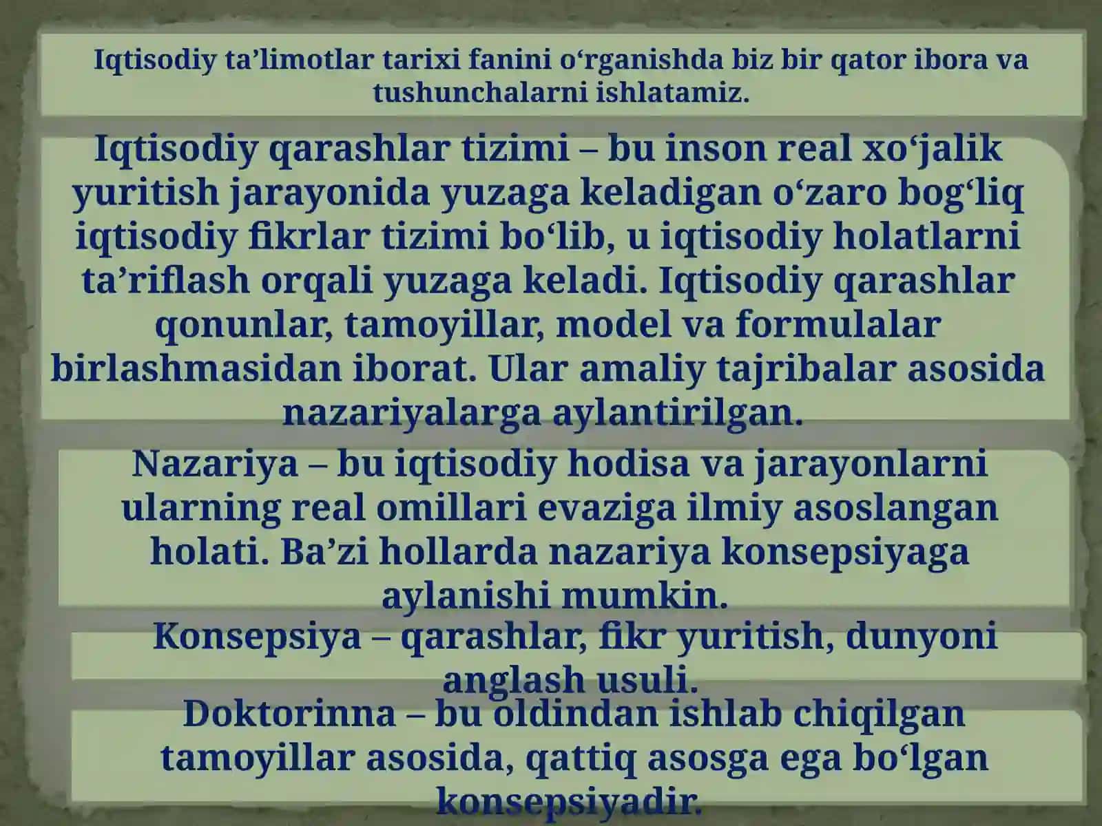 Iqtisodiy ta’limotlari tarixi faniga kirish 4