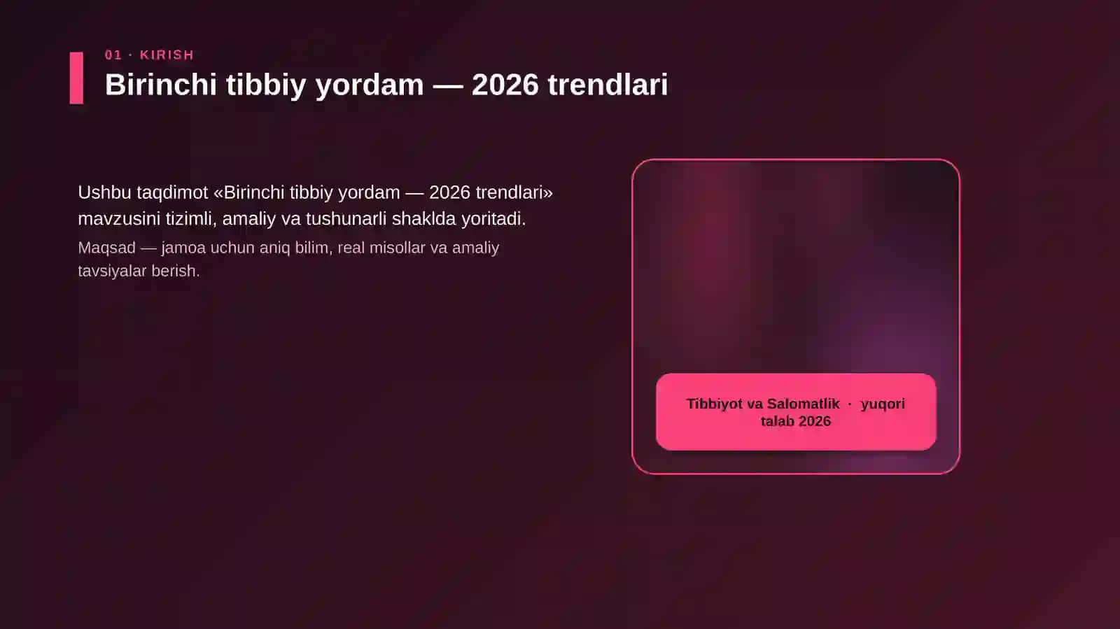 Birinchi tibbiy yordam — 2026 trendlari 4