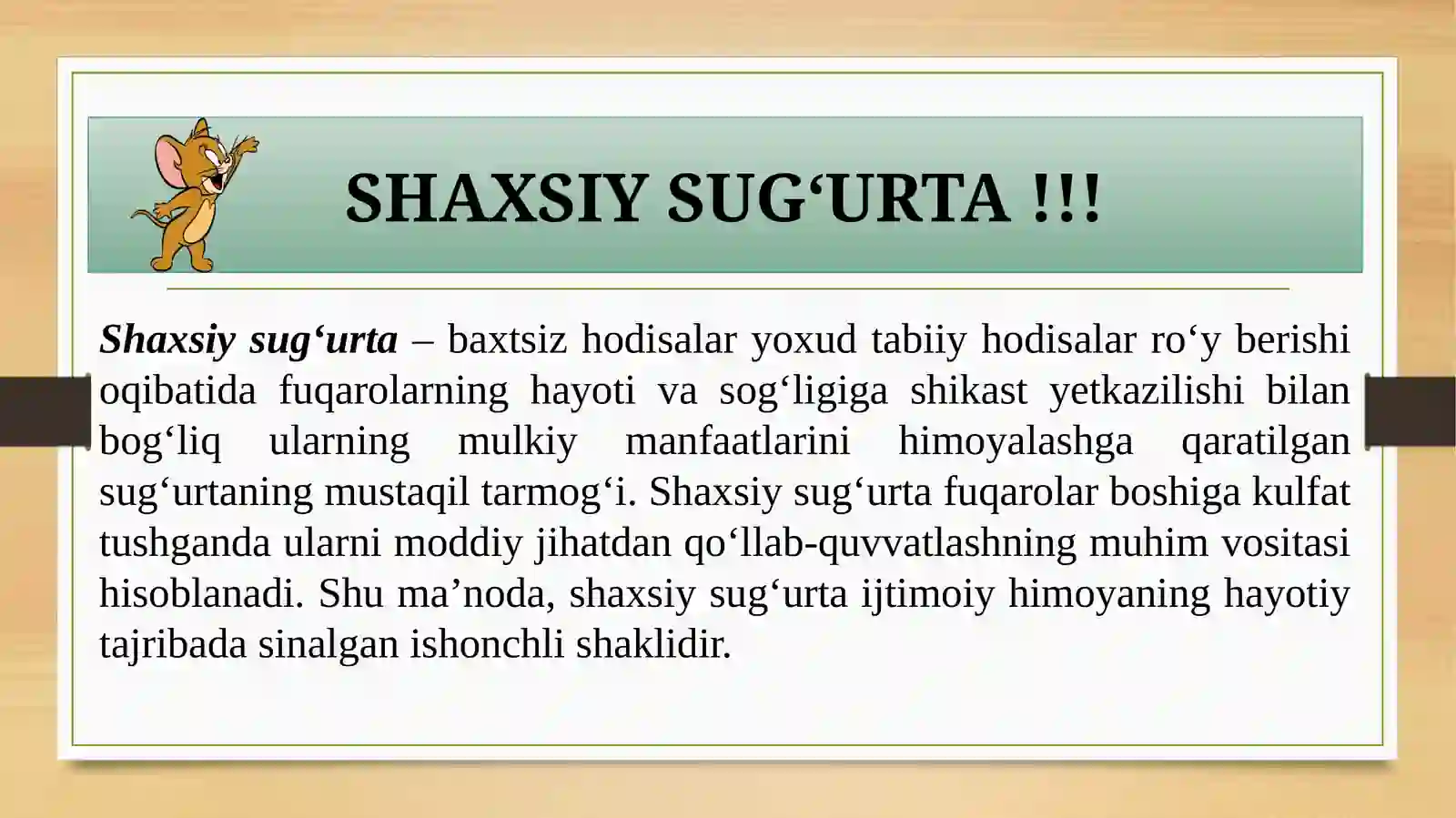 Shaxsiy sug‘urta. 4
