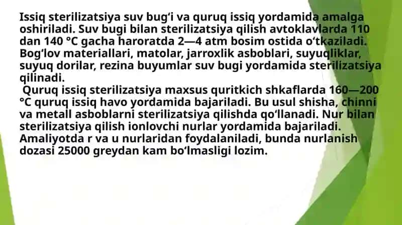 Sterilizatsiya,dezinfeksiya usullariga bakteriologik baho berish, kimyoterapevtik preparatlar va antibiotiklarga  bakteriyalarning chidamli  shtamlarining shakllanish mexanizmlari 4