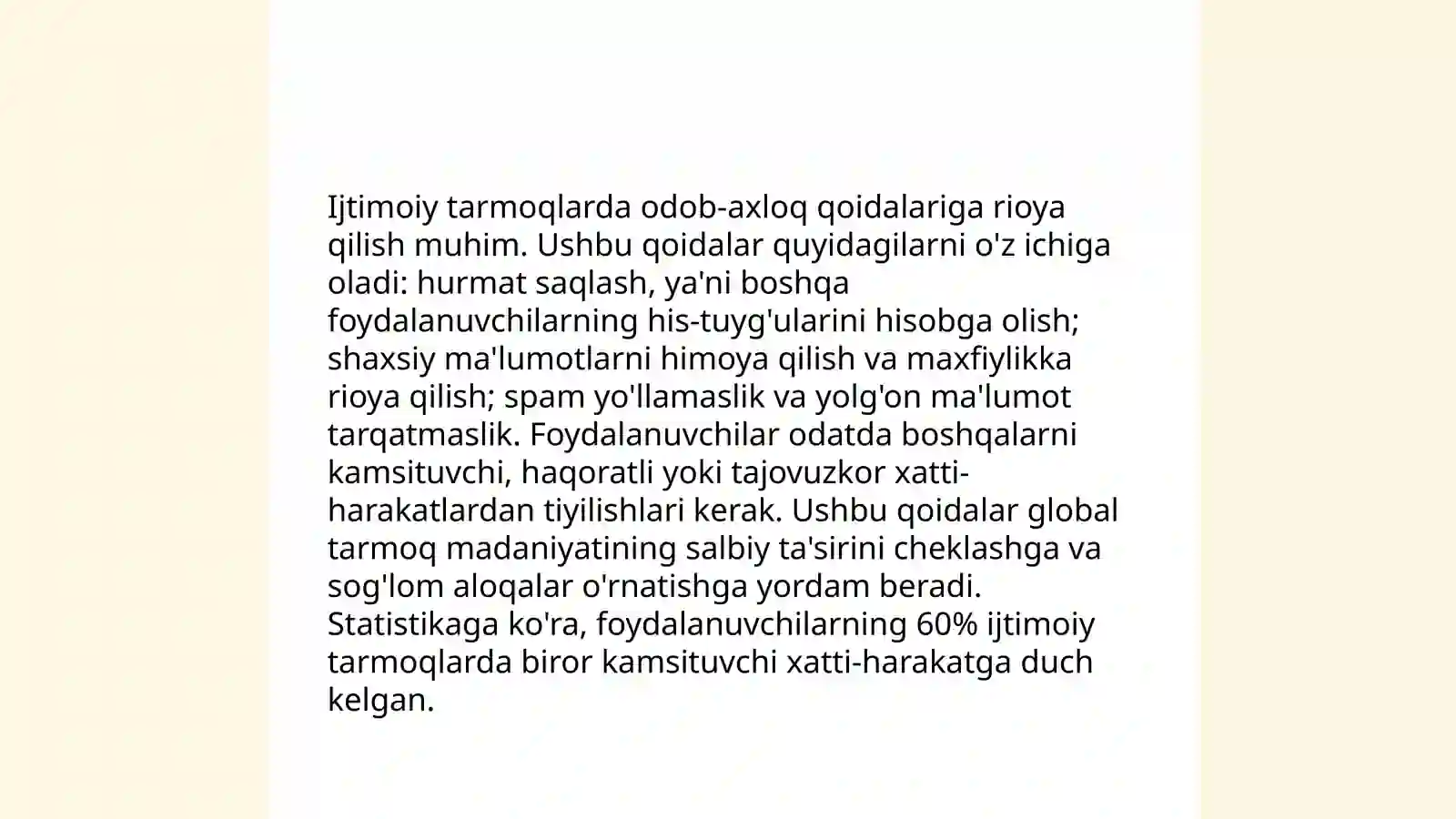 Tarmoq odob -axloq 4