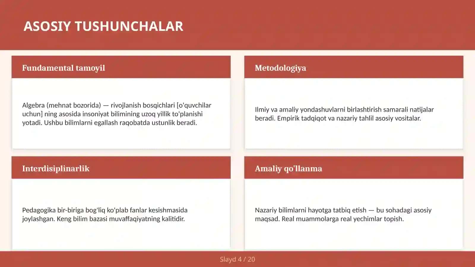Algebra (mehnat bozorida) — rivojlanish bosqichlari [o'quvchilar uchun] 4