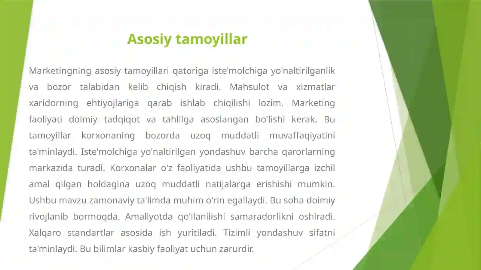 MARKETINGNING ASOSIY FUNKSIYALARI VA TAMOYILLARI 4