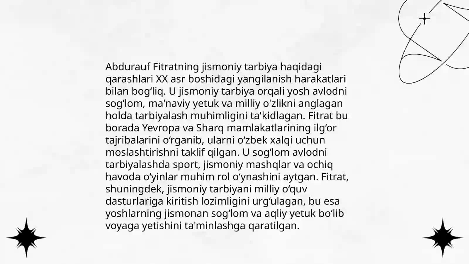Abdulla Avloniy va Abdurauf fitratning jismoniy tarbiya to'risidagi fikrlari 4