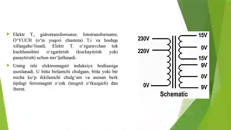 KUCH TRANSFORMATORLARI VA AVTOTRANSFORMATORLAR 4