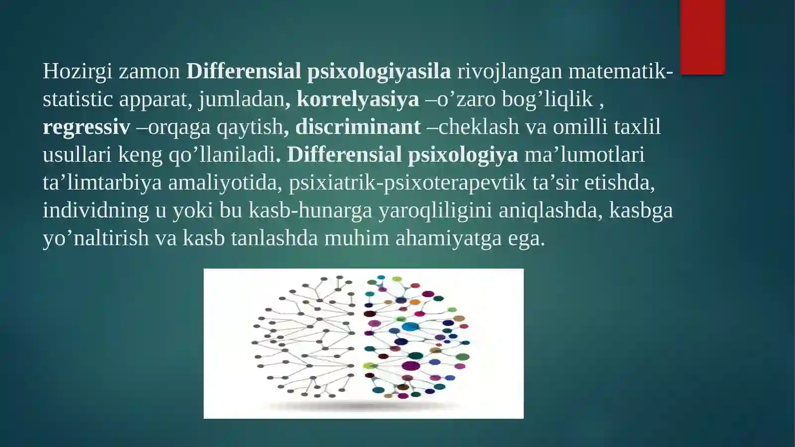 Differinsial psixologiyasi –individual farqlar haqidagi fan sifatida 4