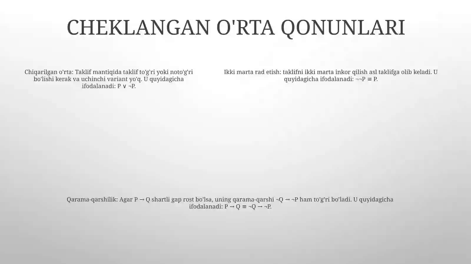 Forman Mantiq Yoki Tugri Taffakur Qonunlari 4