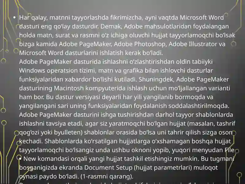 PAGEMAKER DASTURI BILAN ISHLASH 4