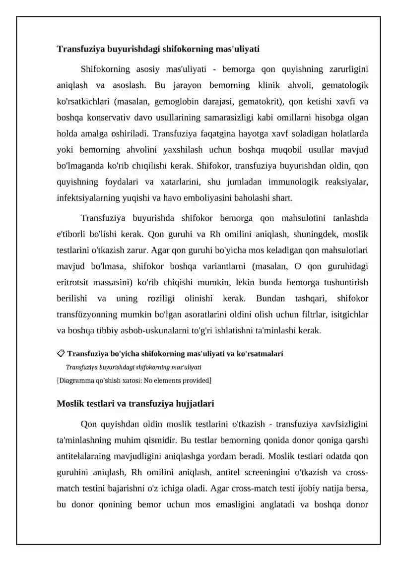 Transfuziya bo'yicha shifokorning mas'uliyati va ko'rsatmalari 4