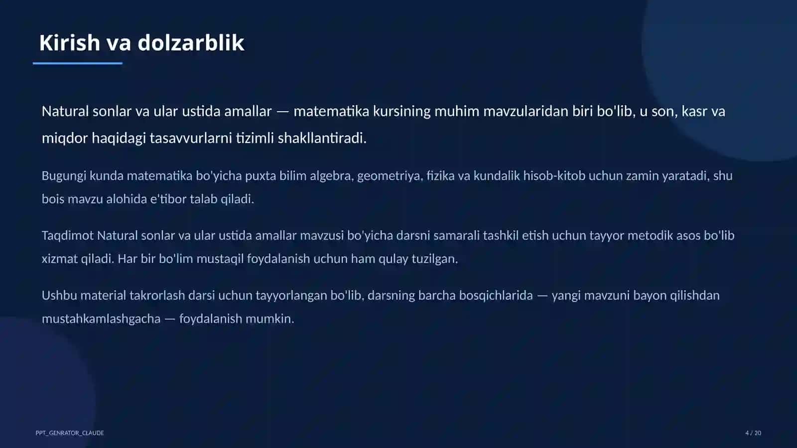 Natural sonlar va ular ustida amallar (5-sinf) 4