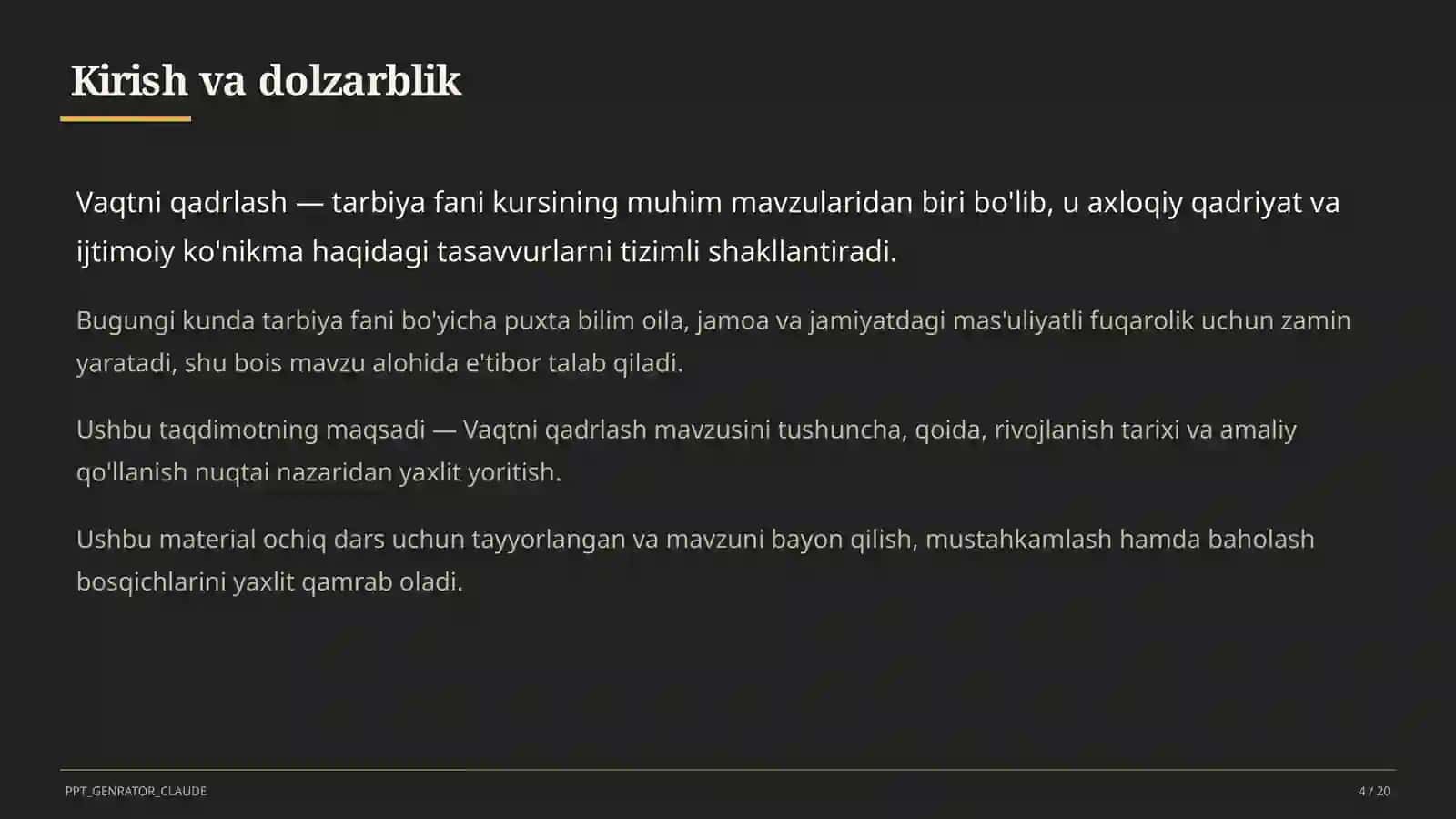 Vaqtni qadrlash (4-sinf) 4