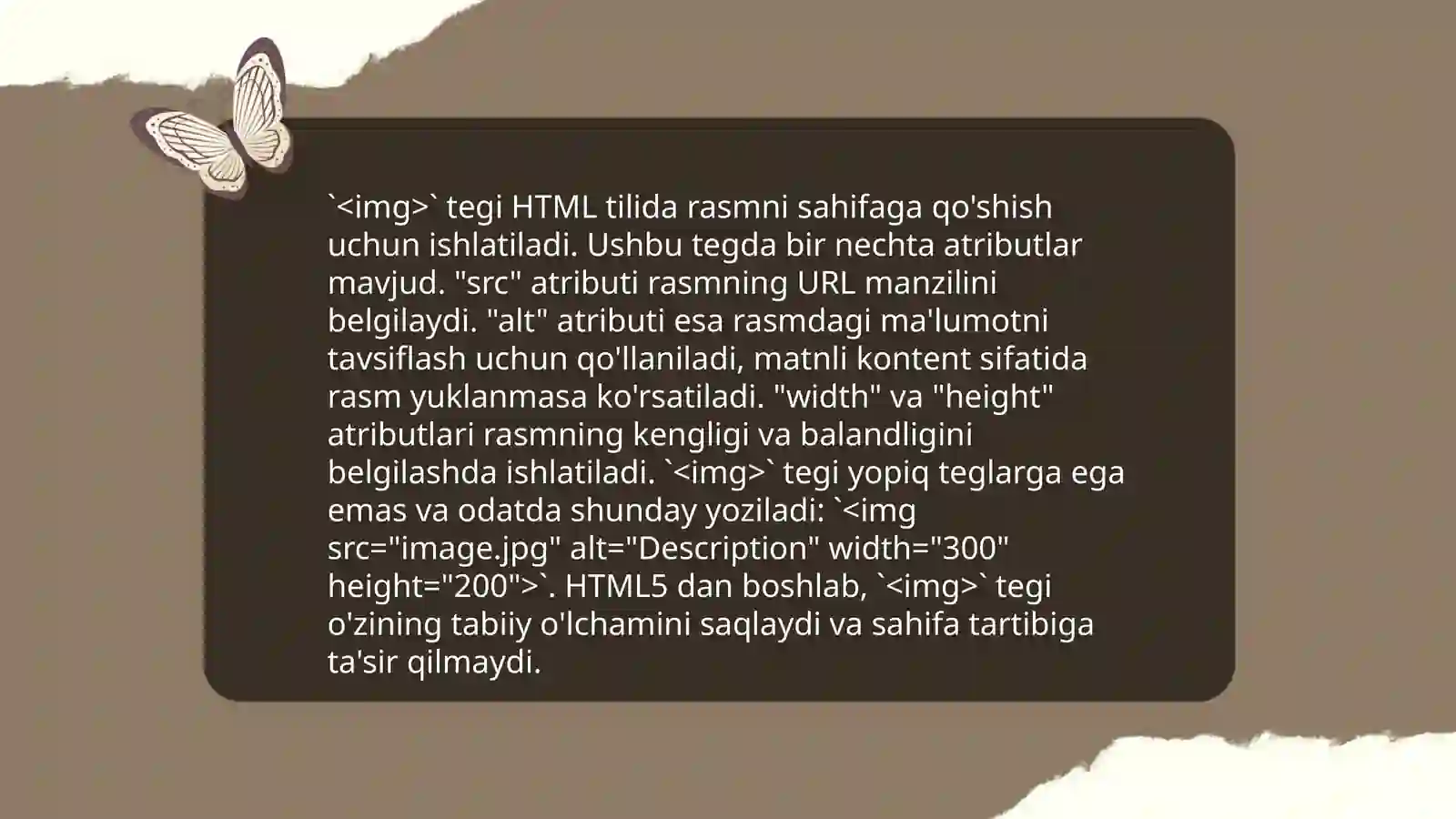 HTML tilida rasmlar hosil qilish teglari 4