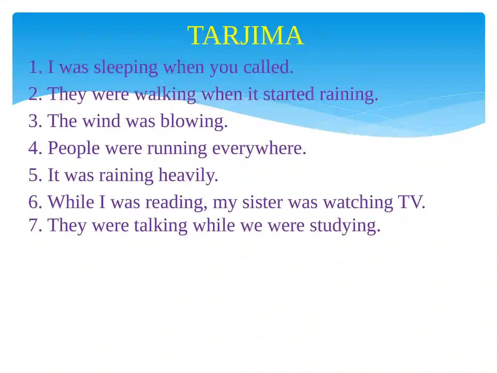 Past Continuous Tense 4
