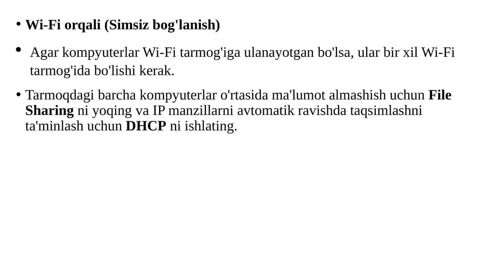 Kompyuterlarni bir biriga bog’lash 4