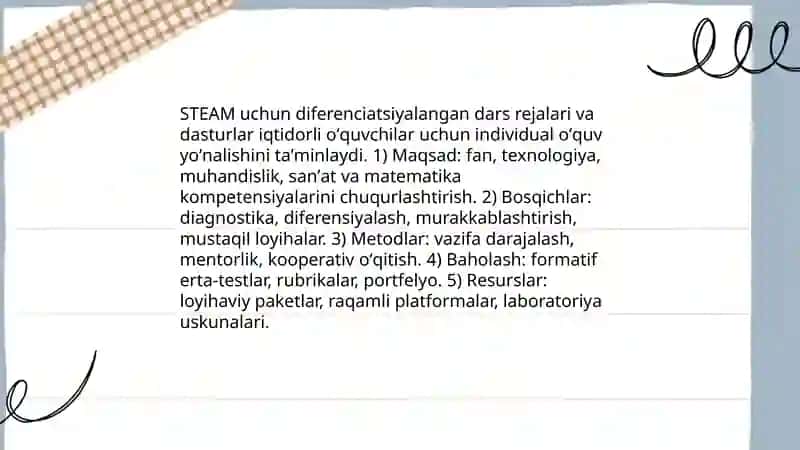 STEAM ta'lim. Iqtidorli oʻquvchilarni oʻqitish 4