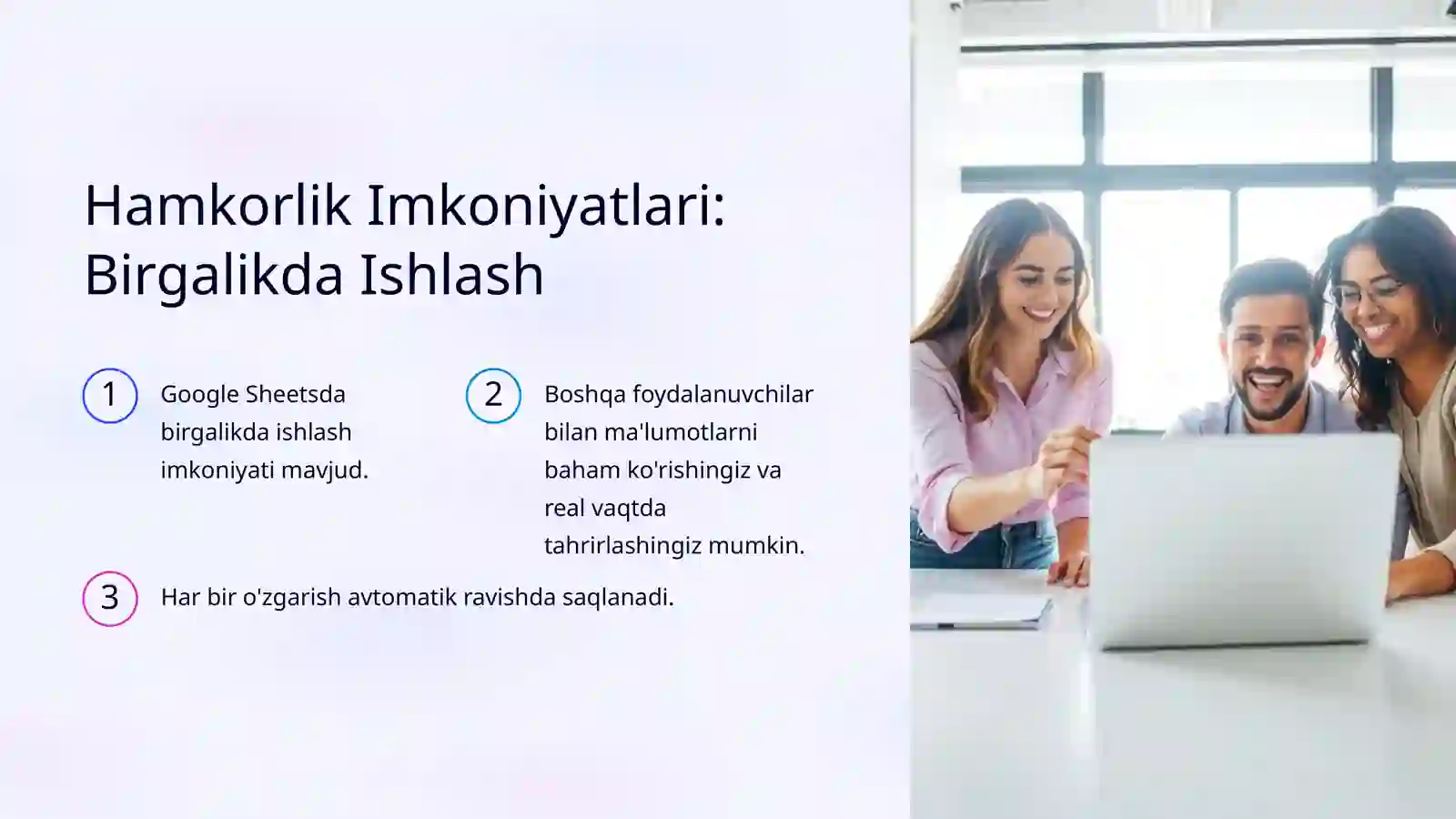 Google Sheets Imkoniyatlari 4
