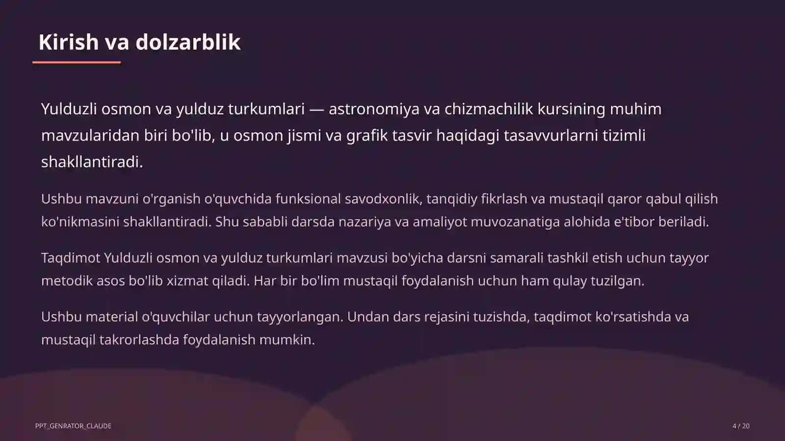 Yulduzli osmon va yulduz turkumlari (8-sinf) 4