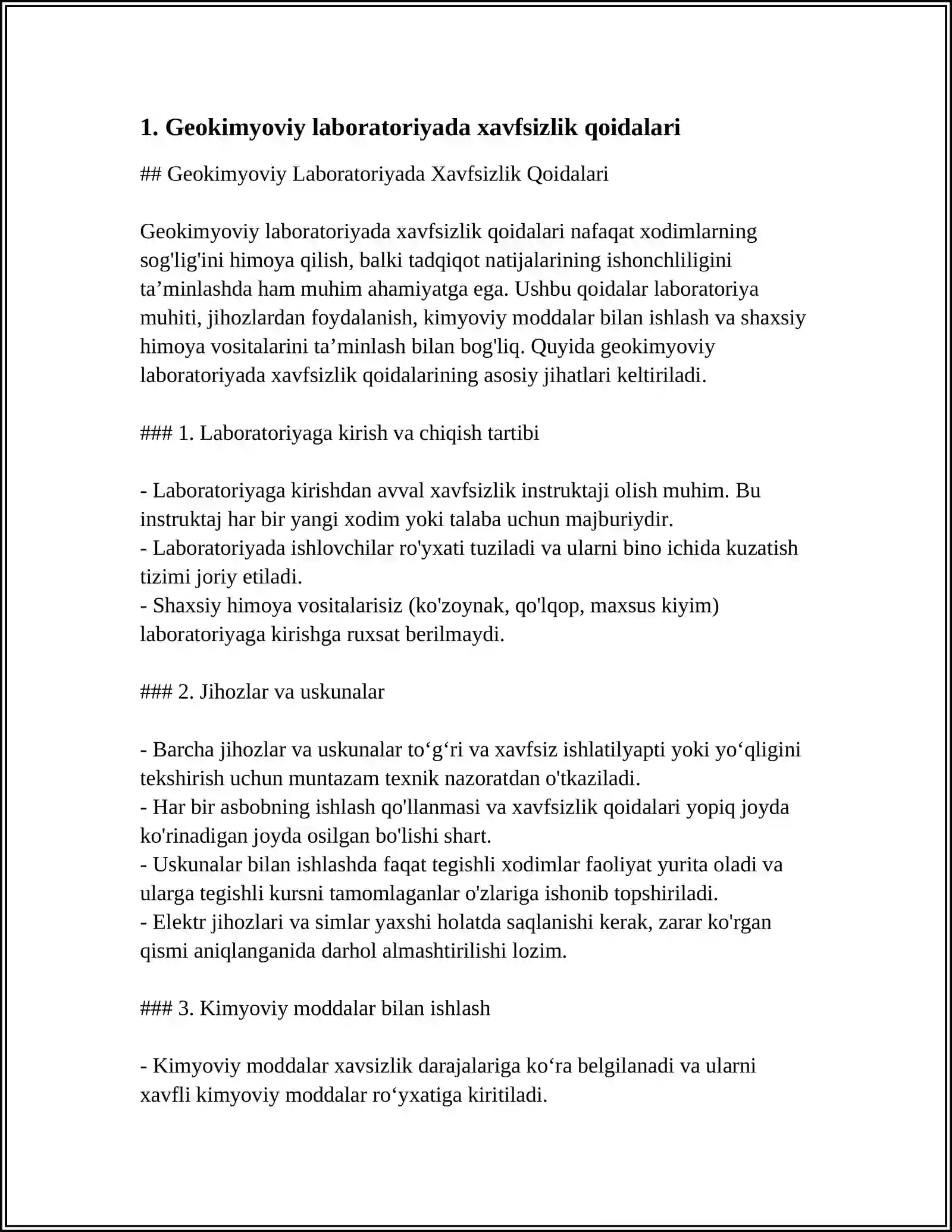 GEOKIMYOVİY LABORATORİYADA XAVFSİZLİK QOİDALARİ 4