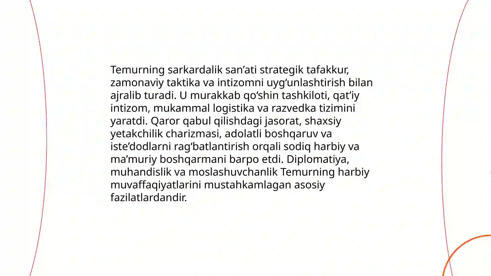 Amir Temur buyuk sarkarda davlar arbobi Mahmudova Gõzal 4