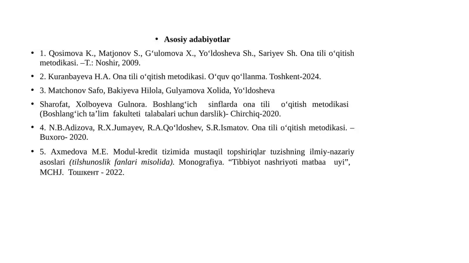 Boshlang‘ich sinflarda sintaksis elementlari ustida ishlash metodikasi. Boshlang‘ich sinf o‘quvchilarini tinish belgilarining ishlatilishi bilan tanishtirish. Orfografiyani o‘qitish metodikasi 4