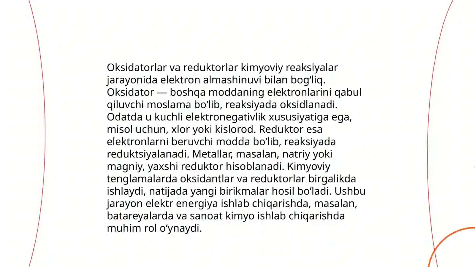 Oksidlanish qaytarilish reaksiyalarining mohiyati 4