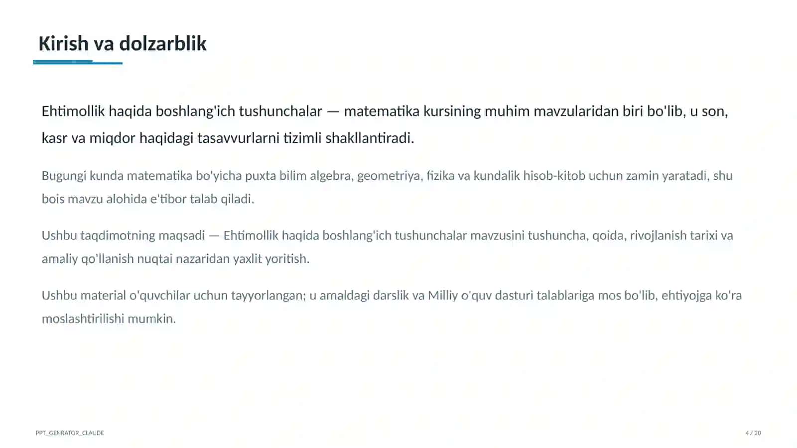 Ehtimollik haqida boshlang'ich tushunchalar (6-sinf) 4