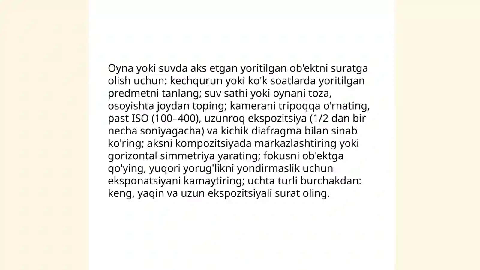 Yuqoridagi video qo'llanma 4