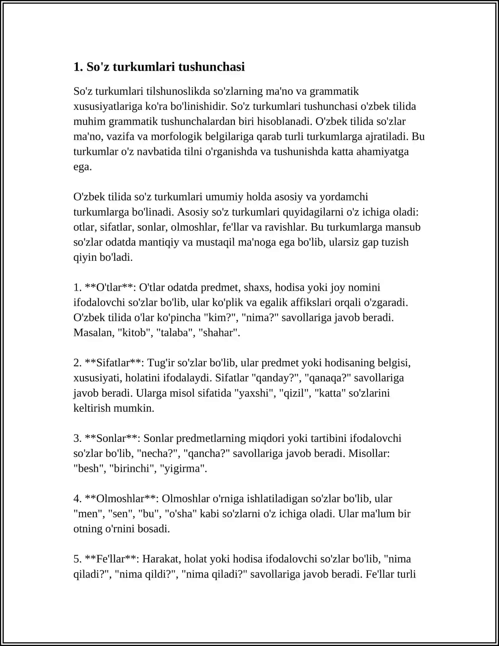 SO'Z TURKUMLARINING O'RGANILISHI: ORFOGRAFIK BILIMLAR VA ULARNING AHAMIYATI 4