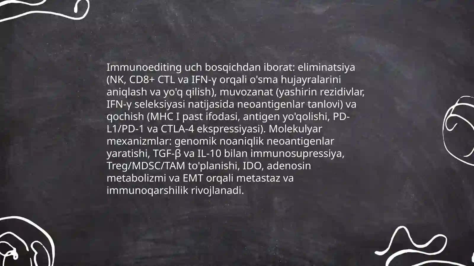 Immunopatalogiya,oʻsma hujayralarini kelib chiqishidagi ahamiyati 4