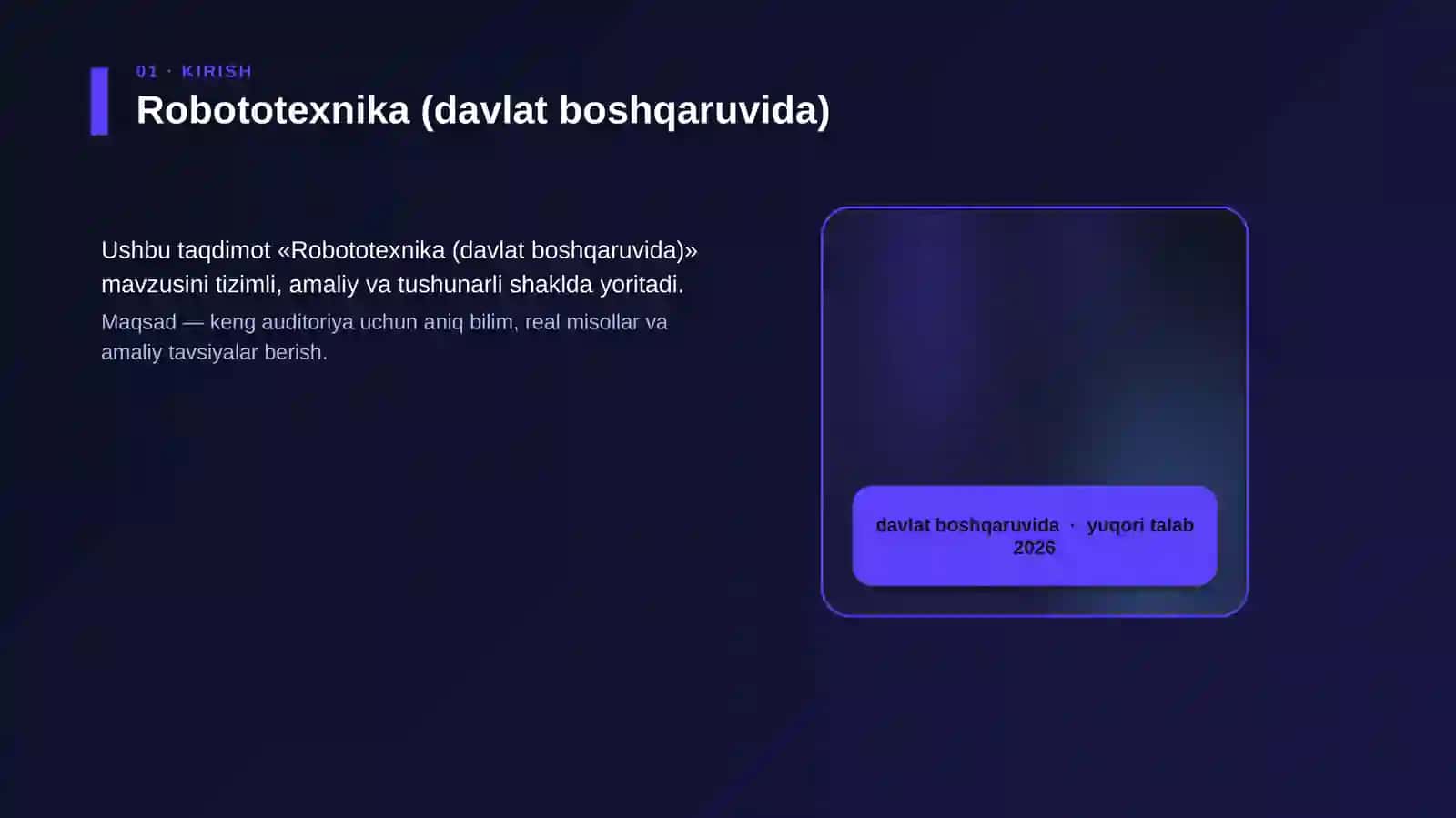 Robototexnika (davlat boshqaruvida) 4