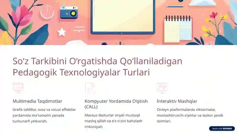 So'z Tarkibini Pedagogik Texnologiyalar Yordamida O‘rganish 4
