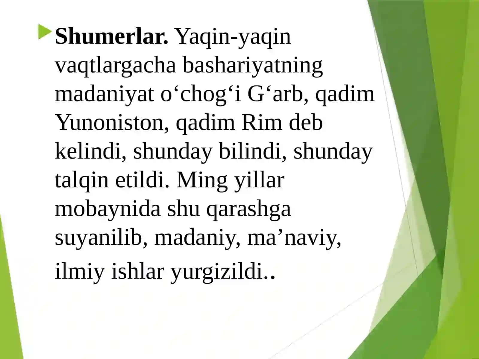 3-ma`ruza:QADIMGI SHARQVA G`ARBADABIYOTI:EPOS VA LIRIKA 4