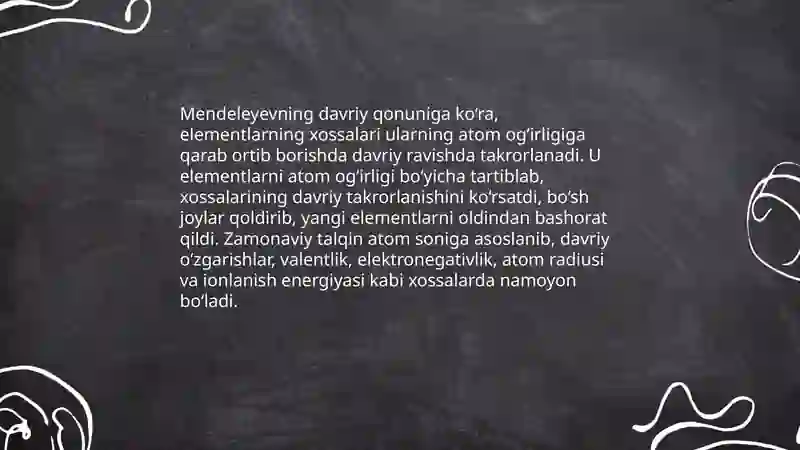 Mendeleyev davriy sistemasi 4