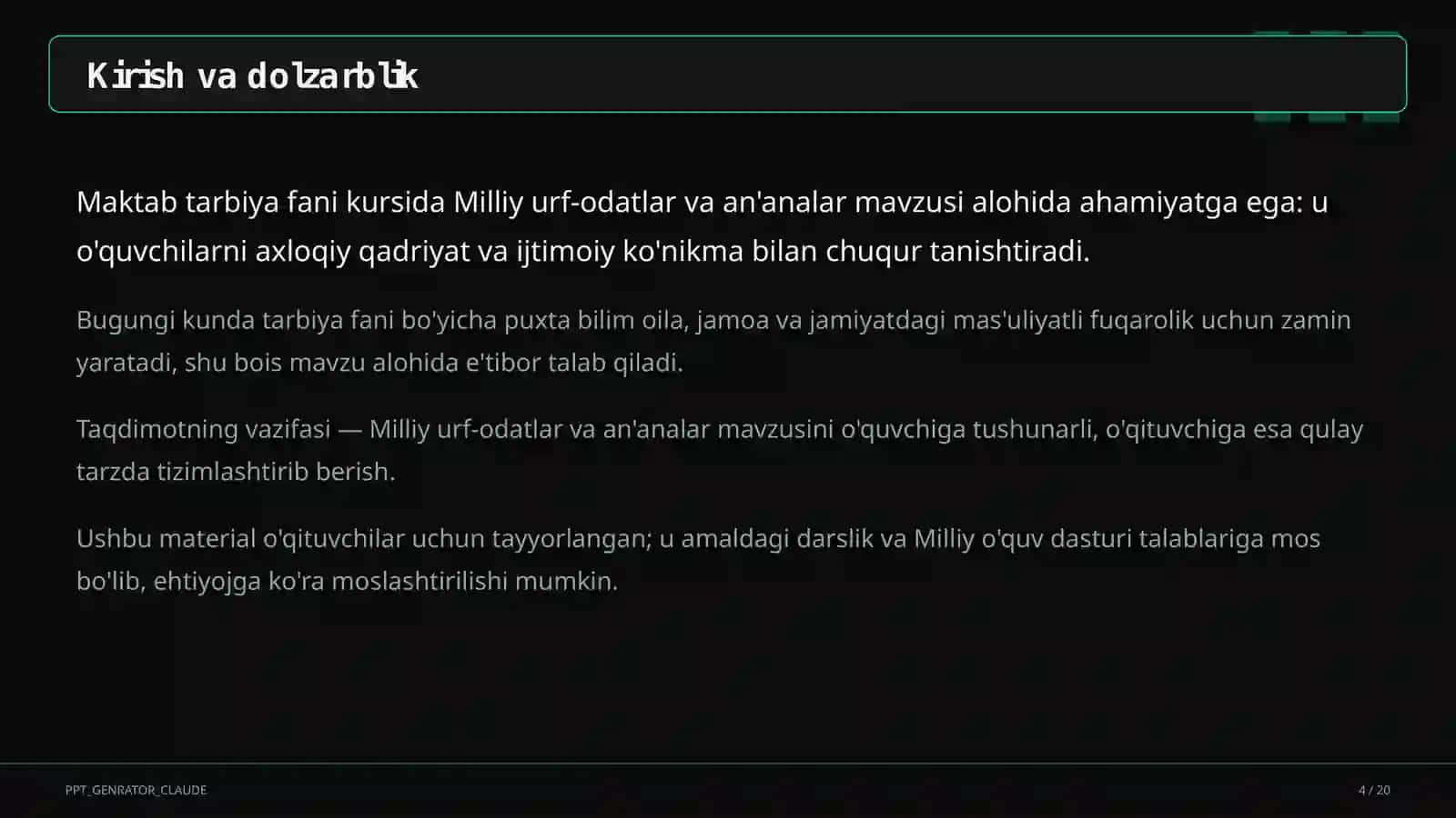 Milliy urf-odatlar va an'analar (5-sinf) 4