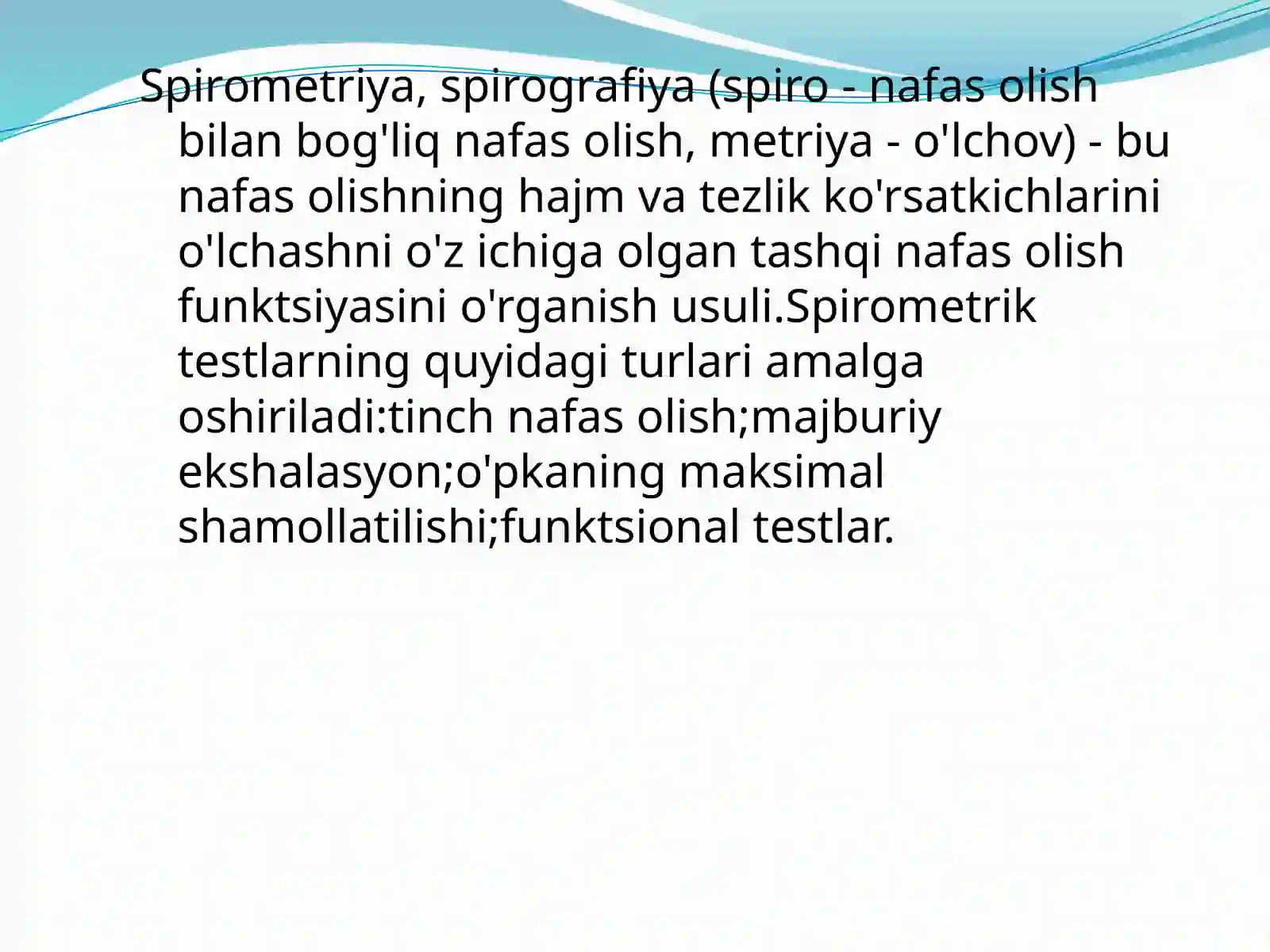 Spirometriya o’lchash usuli haqida 4