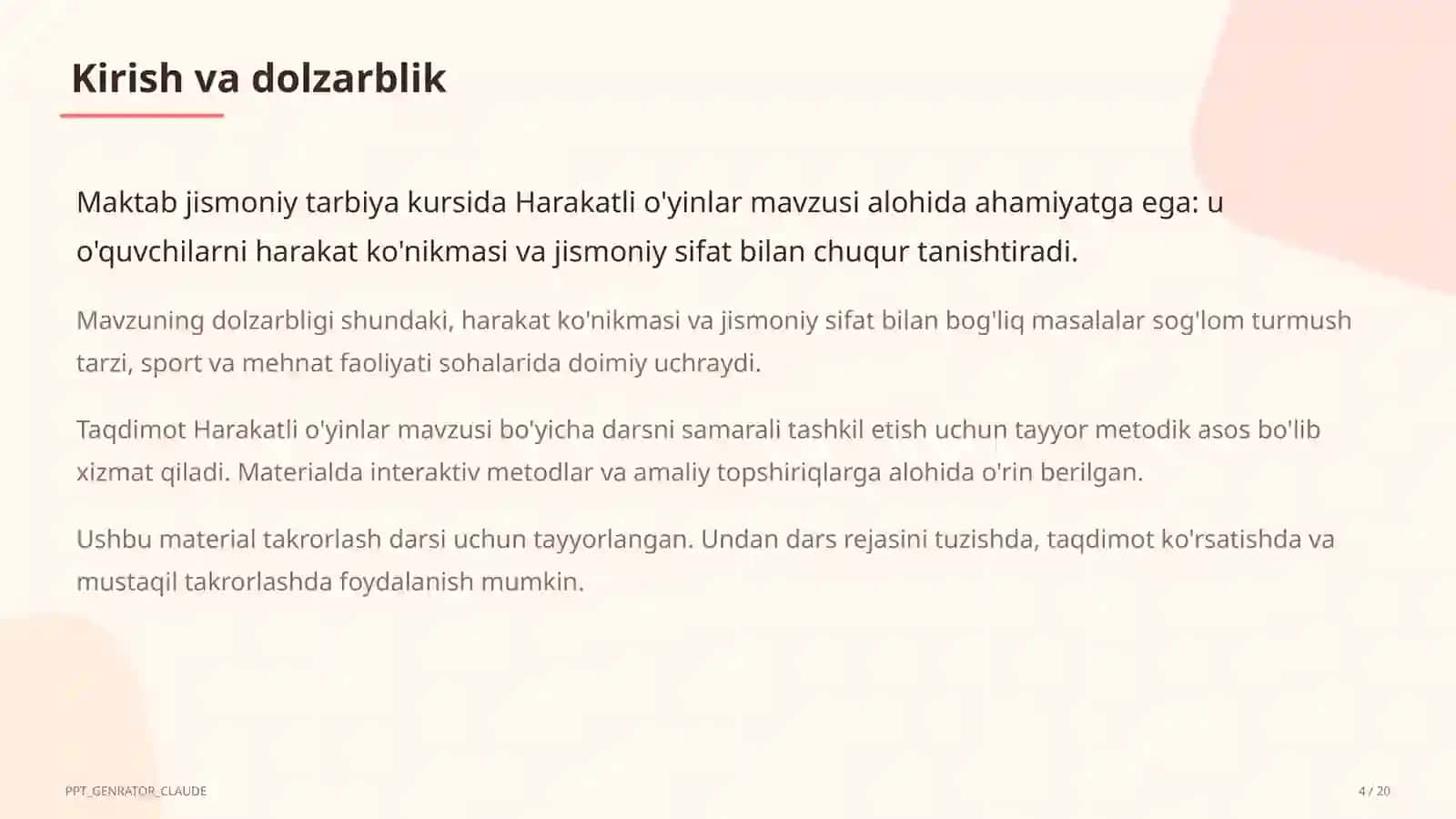 Harakatli o'yinlar (1-sinf) 4
