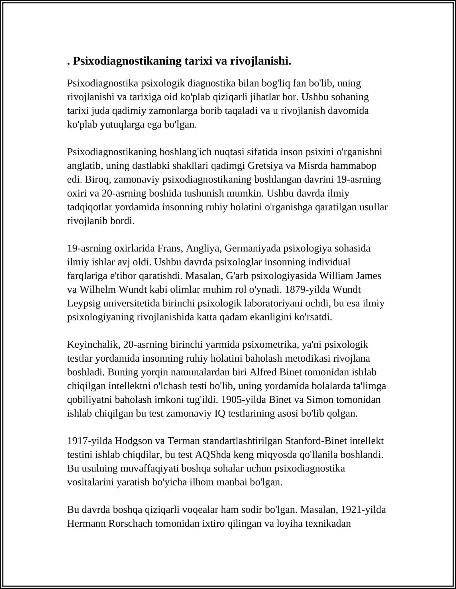 UMUMIY PSIXODIAGNOSTIKA FANIDAN 4