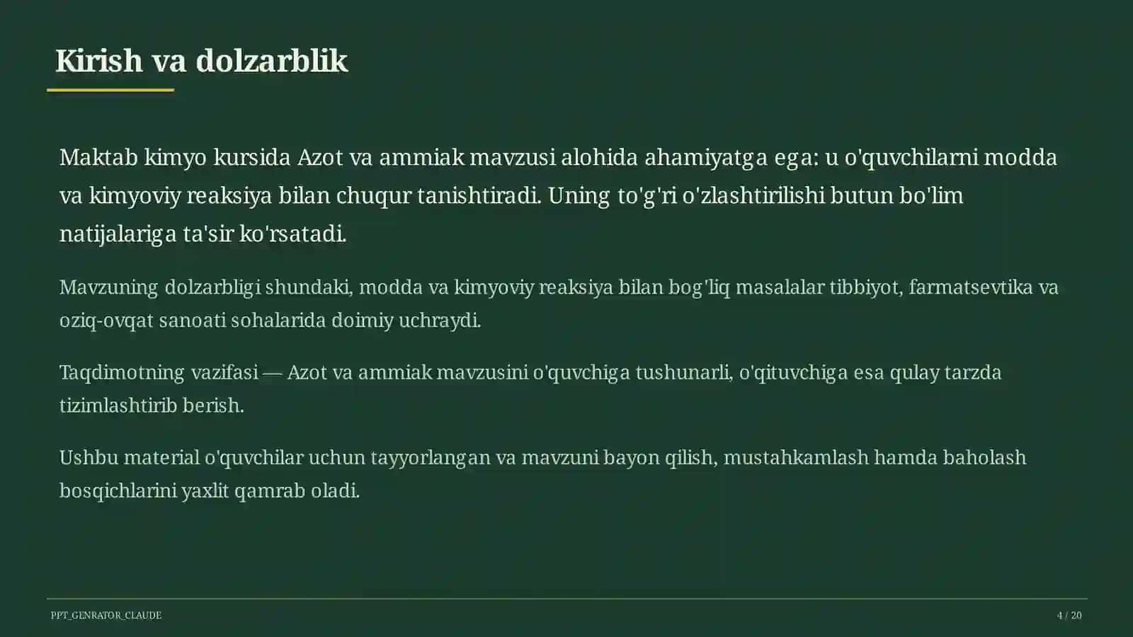 Azot va ammiak (9-sinf) 2