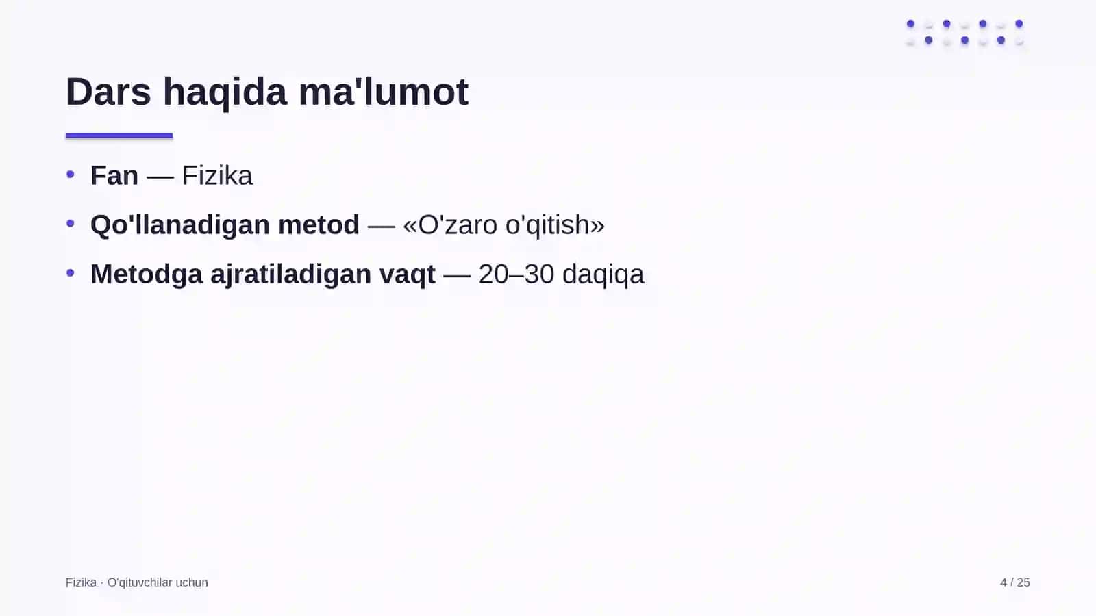 fizika darslarida o'zaro o'qitish metodidan foydalanish 9419 4