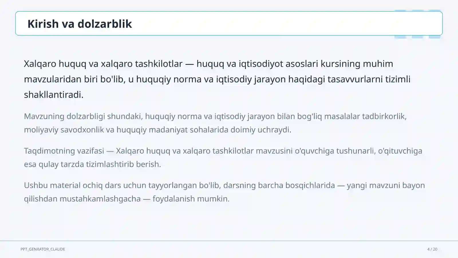 Huquq va iqtisodiyot asoslari (9– 11) 4